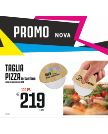 Promo nova - Taglia pizza in bamboo lama in acciaio inox (100 PZ.)