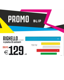 Promo blip - Righello in plastica 30 centimestri (200 PZ.)