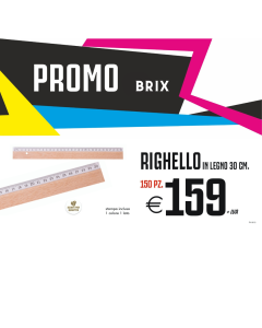 Promo brix - Righello in legno 30 cm (150 PZ.)