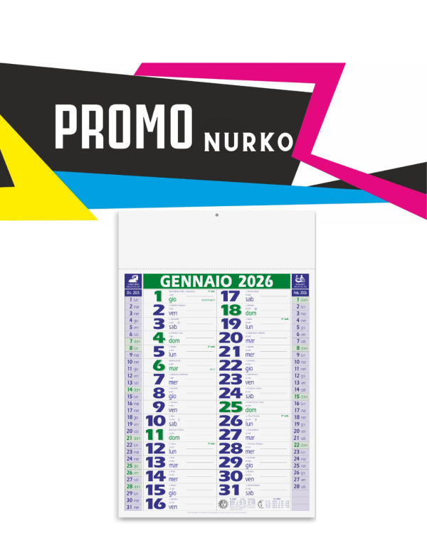 Promo nurko - Calendario olandese 12 fogli carta patinata (100 PZ.)