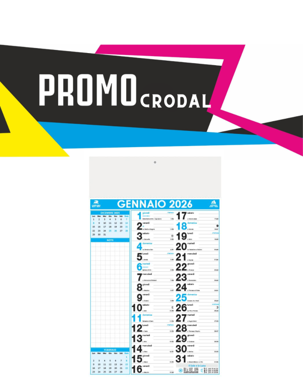 Promo crodal - Calendario olandese 12 fogli carta patinata (100 PZ.)