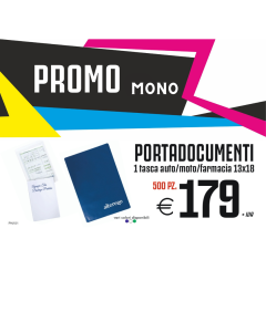 Promo mono - Portadocumenti 1 tasca auto/moto/farmacia Dimensioni 13x18cm (500 PZ.)