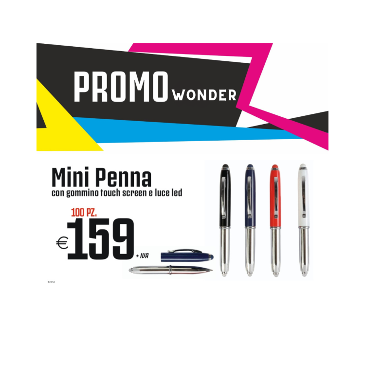 Promo wonder - Mini Penna con gommino touch (100 PZ.)