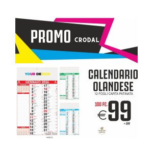 Promo crodal - Calendario olandese 12 fogli carta patinata (100 PZ.)