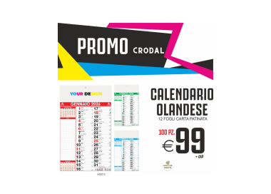 Promo crodal - Calendario olandese 12 fogli carta patinata (100 PZ.)