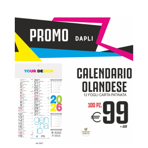 Promo dapli - Calendario olandese 12 fogli carta patinata (100 PZ.)