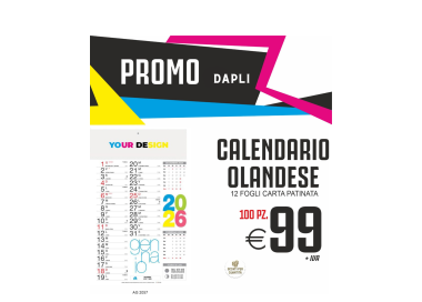 Promo dapli - Calendario olandese 12 fogli carta patinata (100 PZ.)