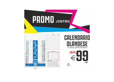 Promo juntro - Calendario olandese 12 fogli carta patinata (100 PZ.)