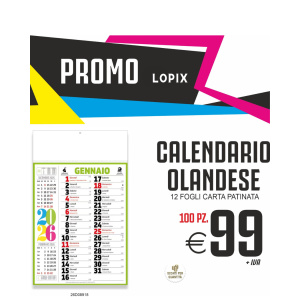 Promo lopix - Calendario olandese 12 fogli carta patinata (100 PZ.)
