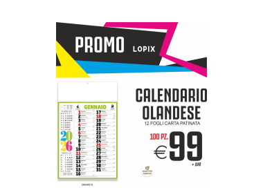 Promo lopix - Calendario olandese 12 fogli carta patinata (100 PZ.)