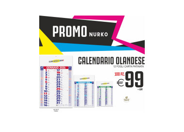 Promo nurko - Calendario olandese 12 fogli carta patinata (100 PZ.)