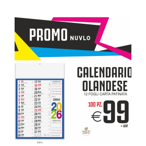 Promo nuvlo - Calendario olandese 12 fogli (100 PZ.)