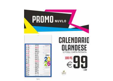 Promo nuvlo - Calendario olandese 12 fogli (100 PZ.)
