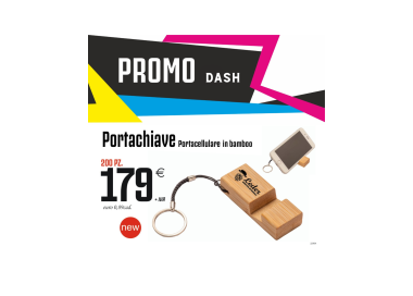 Promo dash - Portachiave portacellulare in bamboo (200 PZ.)