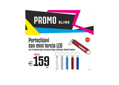 Promo blink - Portachiavi con mini torcia LED (100 PZ.)