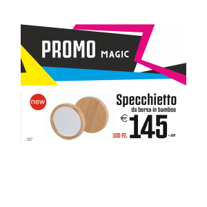 Promo magic - Specchietto da borsa in bamboo (100 PZ.)