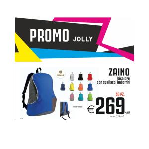 Promo jolly - Zaino bicolore con spallacci imbottiti (50 PZ.)