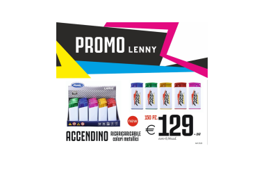 Promo lenny - Accendino ricaricabile colori metallici (150 PZ.)